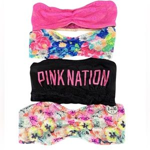 PINK strapless bralettes bundle (4)